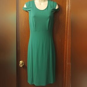 VENUS Green Stretch Knit Cap Sleeve Sheath Dress Size 6